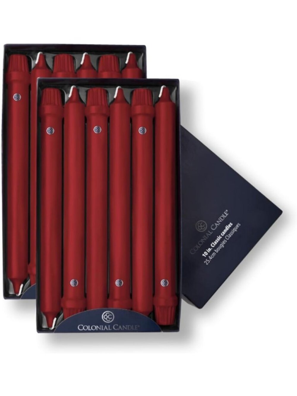 Traditional Cranberry Taper Candles - 10" Maroon Burgundy Red - Elegant Home